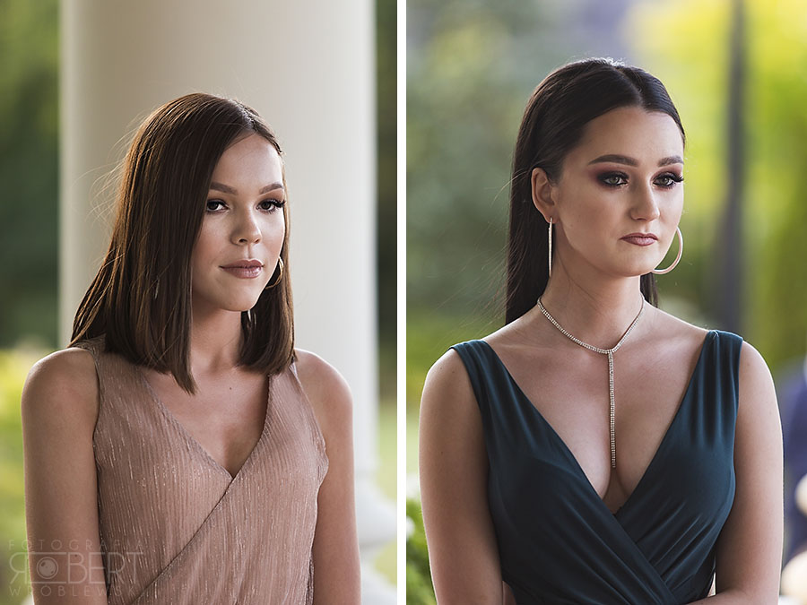 Córki Państwa Młodych w ogrodzie Pałacyku Otrębusy