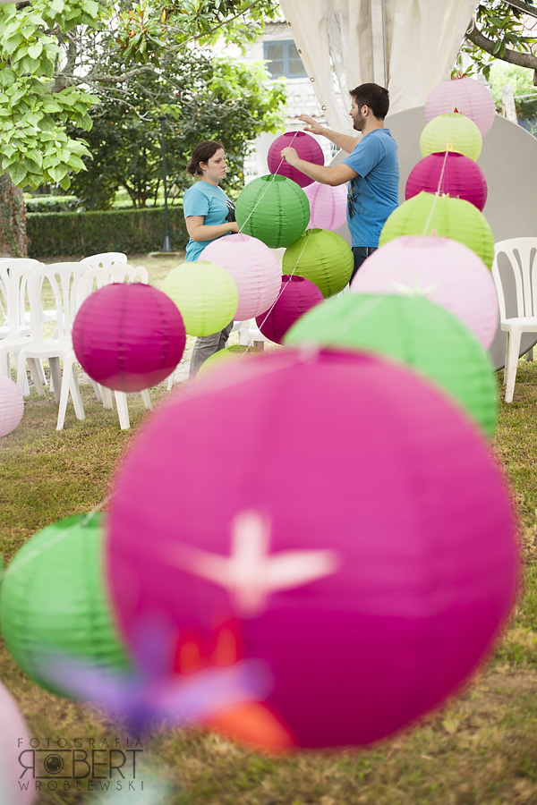 Wesele w ogrodzie rezydencji w Galicji